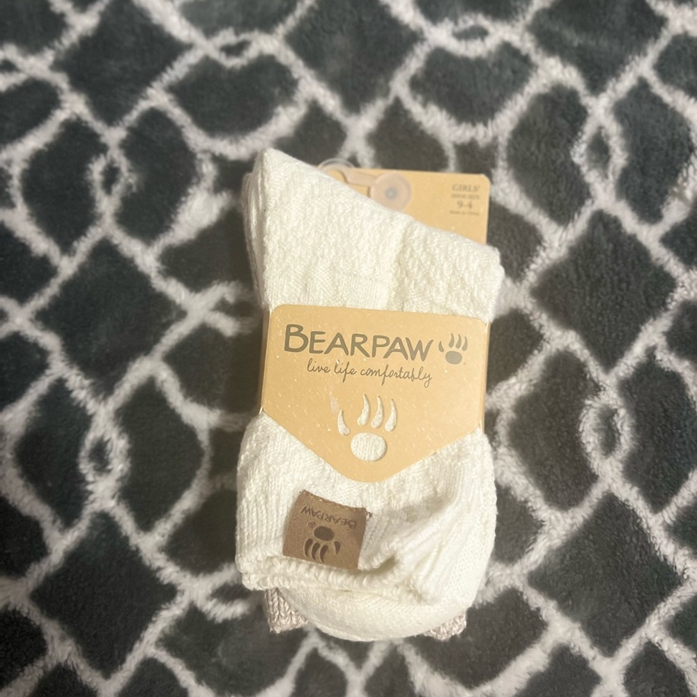 Bearpaw Cream Socks for Girls